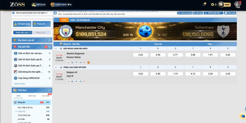 Tỷ lệ kèo nhà cái